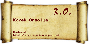 Korek Orsolya névjegykártya
